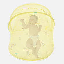 Load image into Gallery viewer, Yellow Giraffe Printed Baby Mattress With Mosquito Net &amp; Pillow

