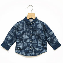 Load image into Gallery viewer, Blue Printed Full Sleeves Shirt
