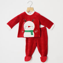 Load image into Gallery viewer, Red Snowman Applique T-Shirt With Bootie Leggings
