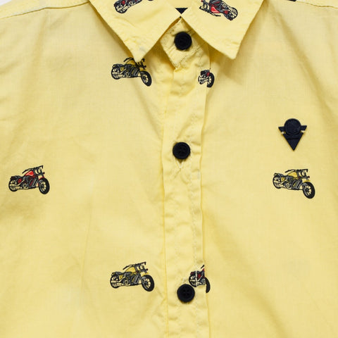 Yellow Bike Printed Full Sleeves Shirt