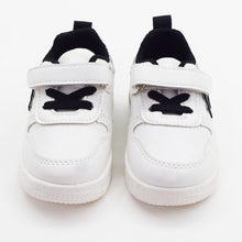 Load image into Gallery viewer, White Leather Elasticated Laces With Velcro Strap Shoes
