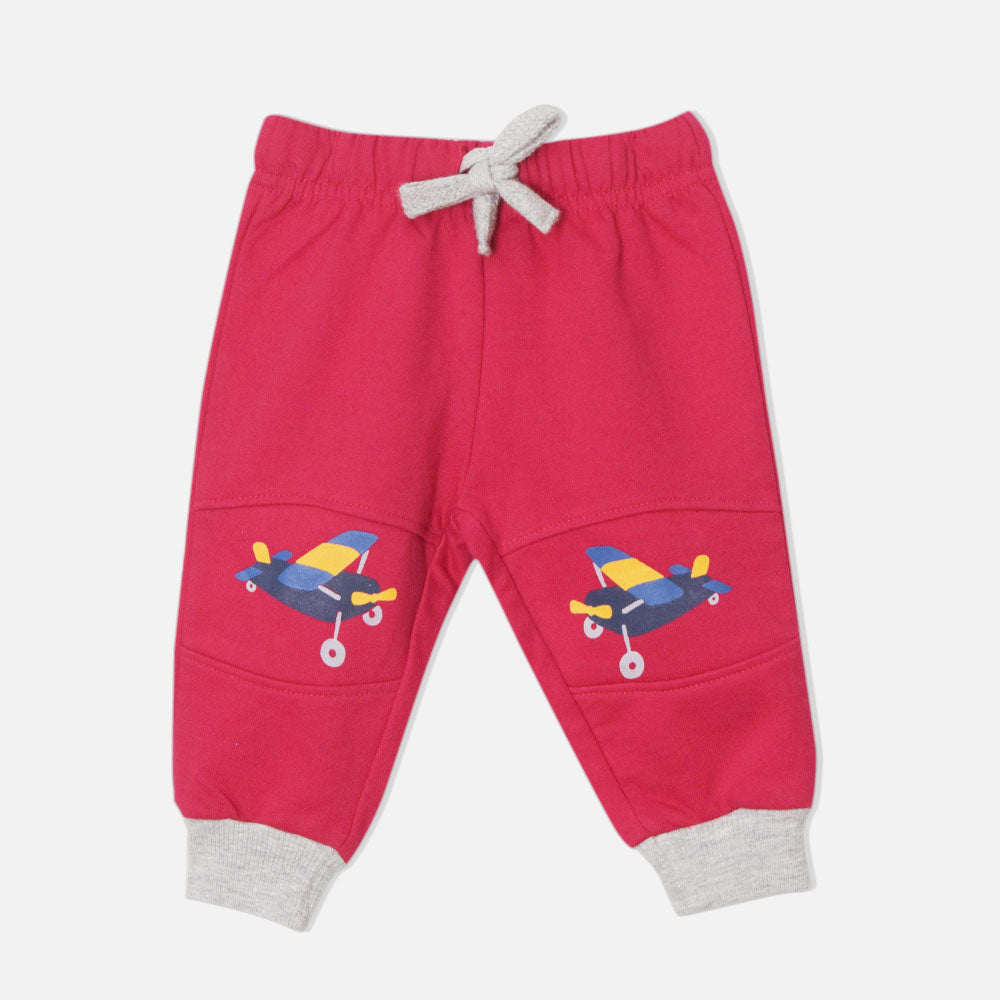 Red Propeller Plane Printed Joggers