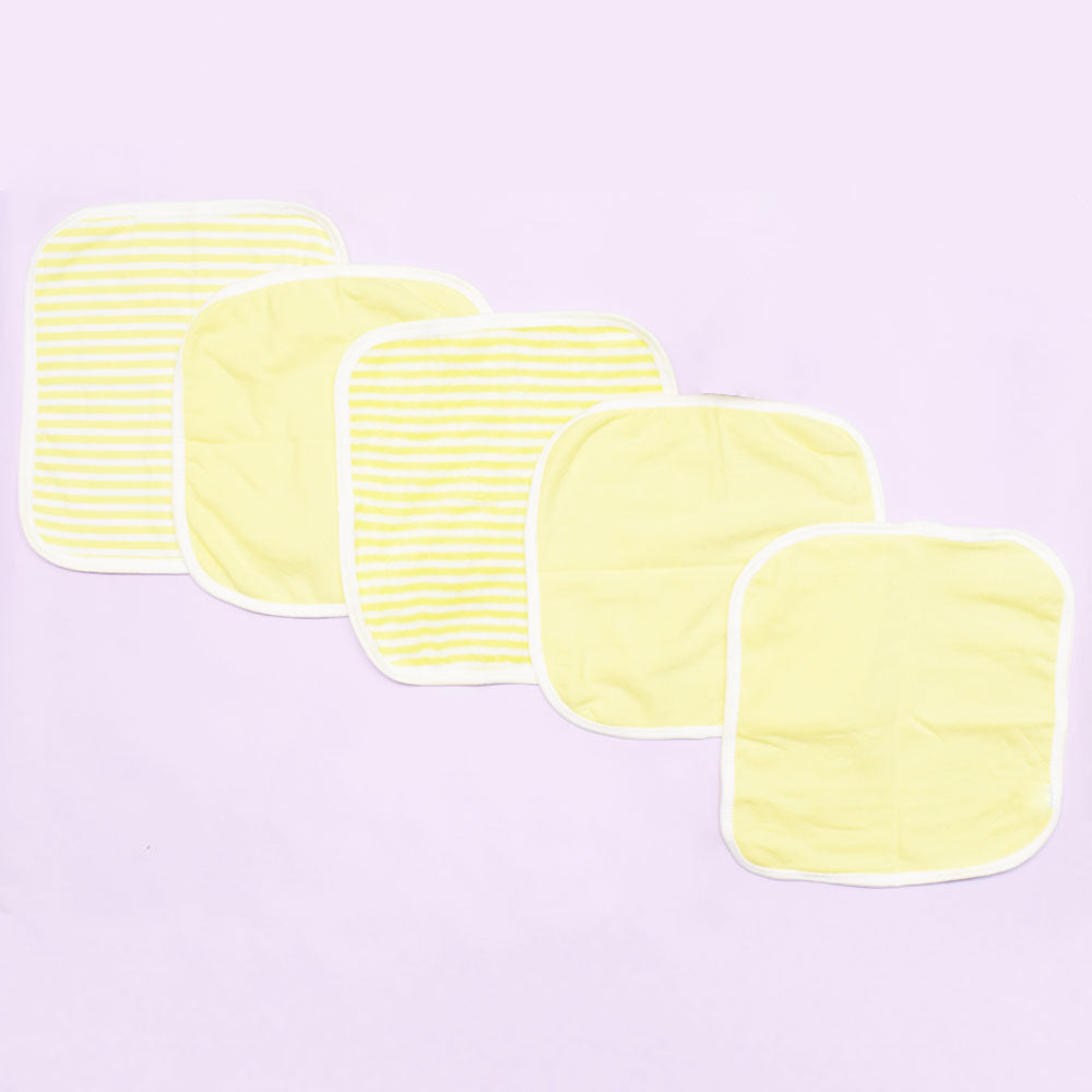 Lemon Striped Super Soft Wash Cloths - Set Of 5