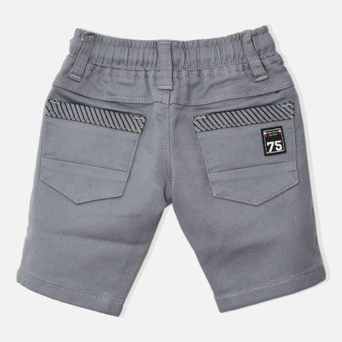 Grey Graphic Printed With Elasticated Waist Shorts