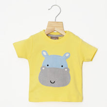 Load image into Gallery viewer, Mustard Applique Half Sleeves T-Shirt With Denim Short
