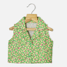 Load image into Gallery viewer, Pink &amp; Green Lapel Collar Top With Shorts Co-Ord Set
