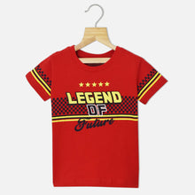 Load image into Gallery viewer, Red Legend Of Future Printed Half Sleeves T-Shirts
