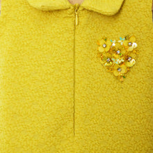 Load image into Gallery viewer, Mustard Heart Embellished Collar Dress
