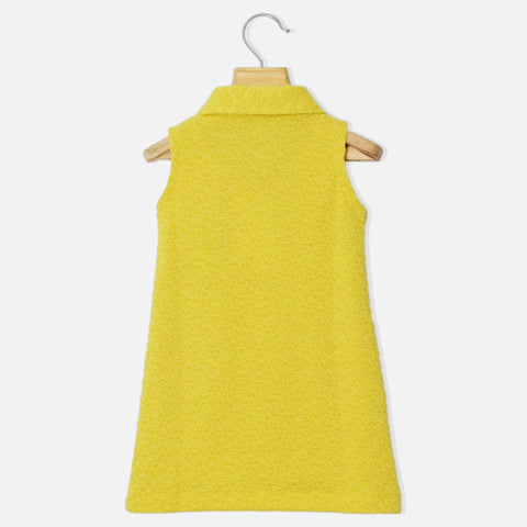 Mustard Heart Embellished Collar Dress