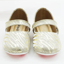 Load image into Gallery viewer, Glitter Velcro Closure Ballerina Flats- Silver &amp; Gold
