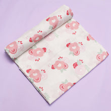 Load image into Gallery viewer, Pink Floral And butterfly Printed Muslin Swaddle- Pack Of 2
