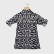 Load image into Gallery viewer, Black &amp; Blue Aztec Printed Kurta With Nehru Jacket &amp; Pajama
