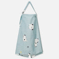 Blue And Grey Striped Printed Multi-Purpose Nursing Cover For Breast Feeding