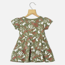Load image into Gallery viewer, Green Bunny Theme Tiered Dress With Bloomer
