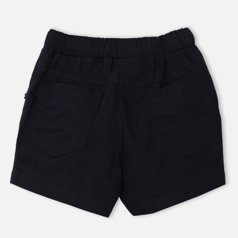 Black Elasticated Waist Casual Shorts