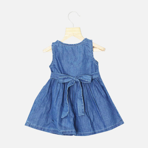 Light Denim Unicorn Applique Sleeveless Dress