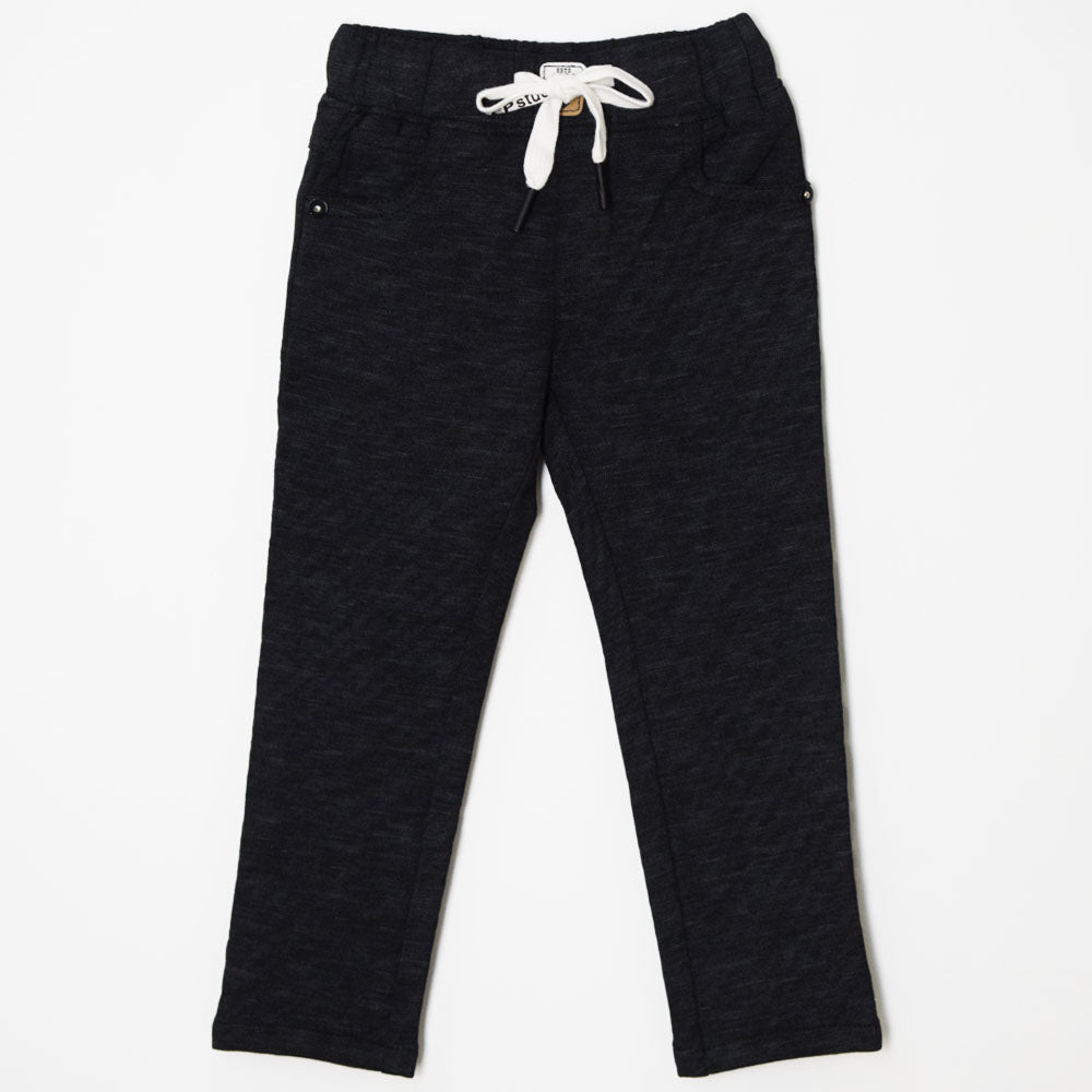 Textured Knit Trousers- Black, Grey & Olive