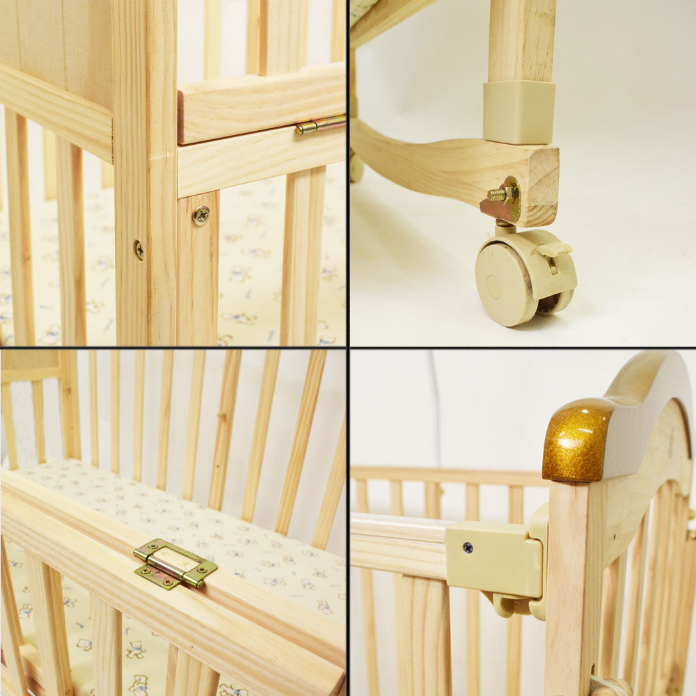 Convertible Wooden Cot and Cradle