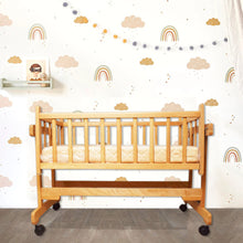 Load image into Gallery viewer, Natural Finish Wooden Cradle For Baby
