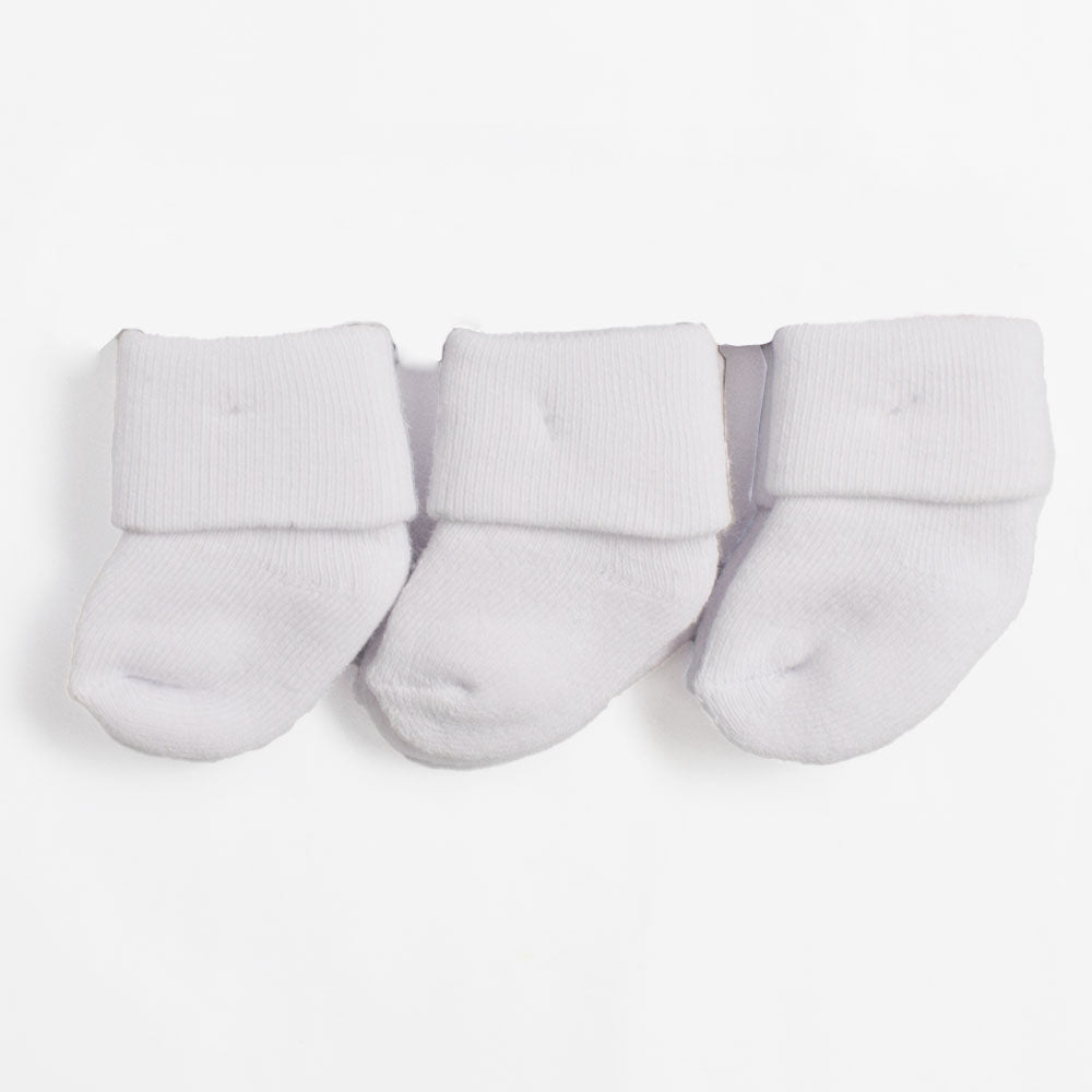 White Plain Baby Socks - Pack Of 3