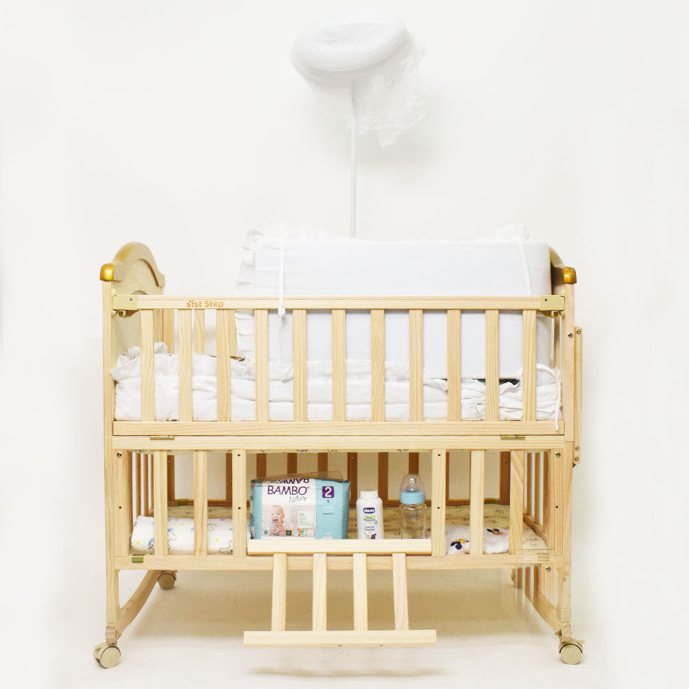 Convertible Wooden Cot and Cradle