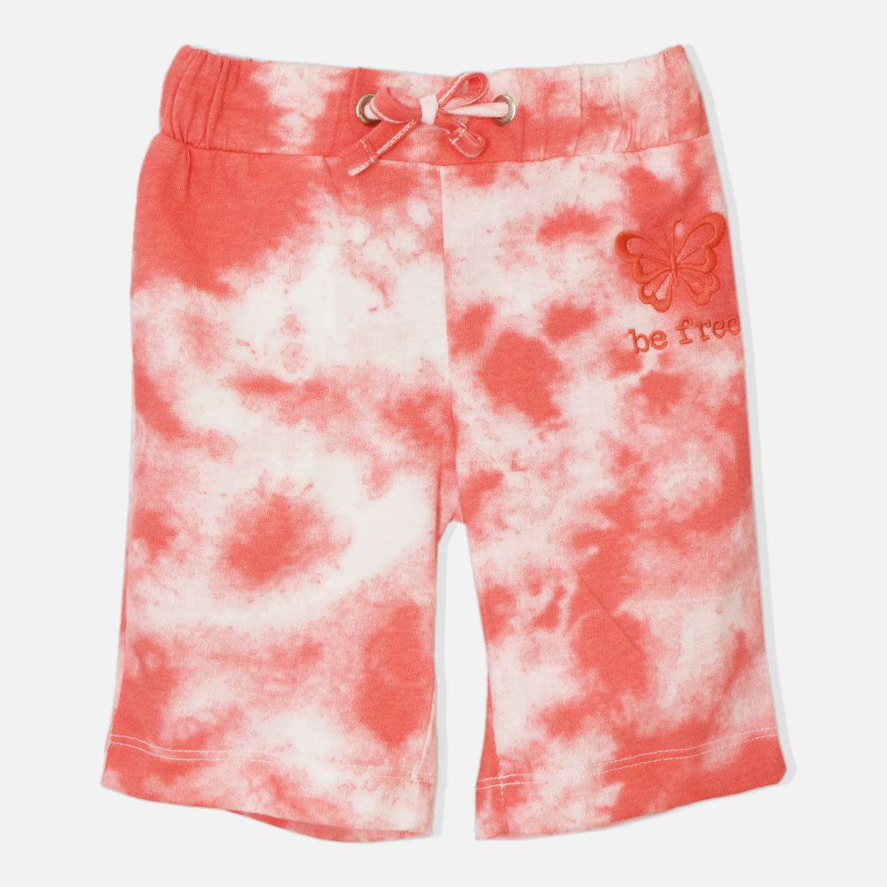 Red Tie Dye Printed Cotton Culottes