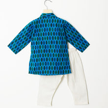 Load image into Gallery viewer, Blue Cotton Full Sleeves Kurta With Pajama
