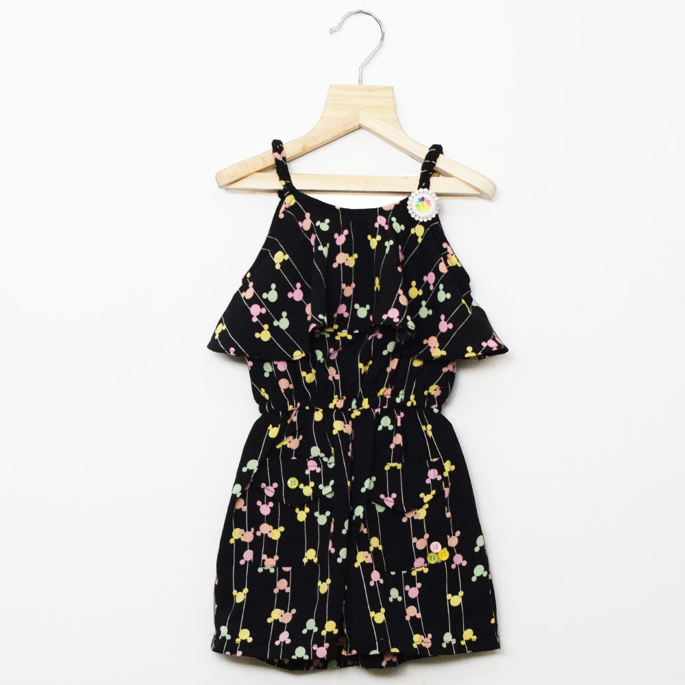 Black Mickey Mouse Icon Sleevesless Jumpsuit