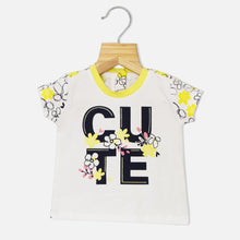 Load image into Gallery viewer, White Cute Floral Printed Short Sleeves Top
