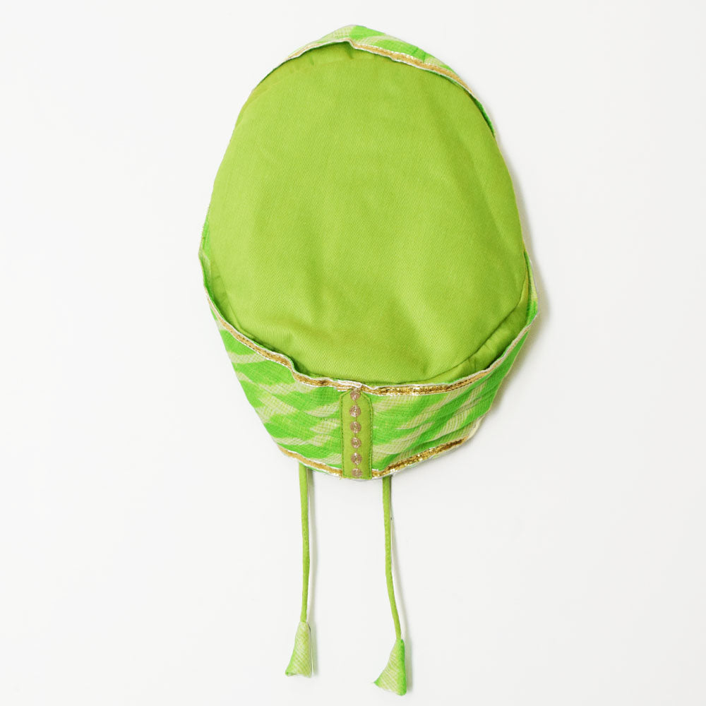 Green Leheriya Angrakha Kurta With Dhoti Jamna Set