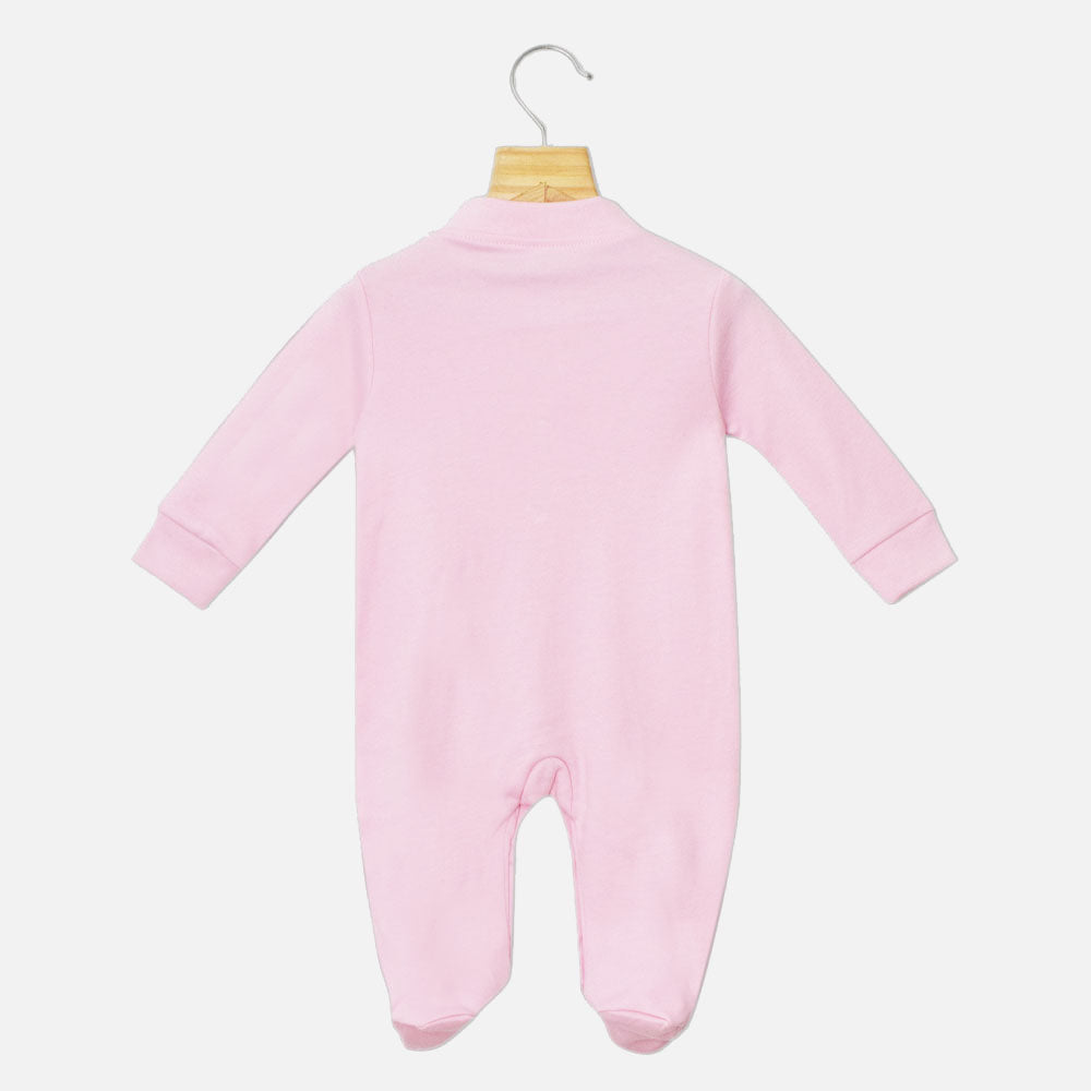 Pink And Grey Plain Full Sleeves Footsie