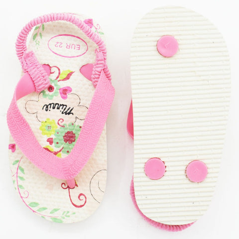 Pink Minnie Printed Flip Flop With Back Strap