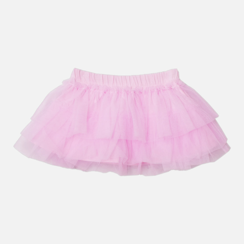 Pink Layered Net Skirt