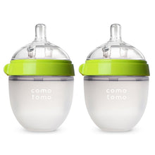 Load image into Gallery viewer, 150ml Green Twin Pack Silicone Feeding Bottle
