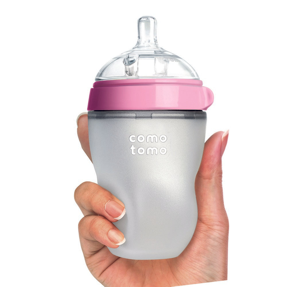 250ml Pink Silicone Feeding Bottle