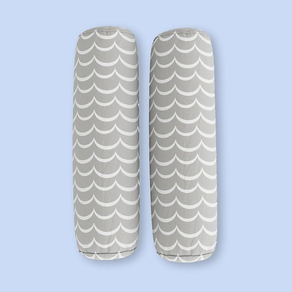 Grey Wavy Striped Set of 2 Bolsters