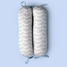 Load image into Gallery viewer, Grey Wavy Striped Set of 2 Bolsters
