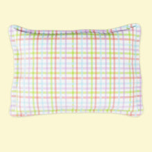 Load image into Gallery viewer, Multi-Color Plaid Checked Organic Rectangle Pillow
