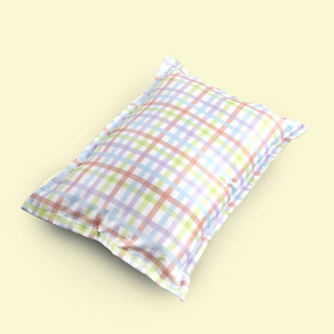 Multi-Color Plaid Checked Organic Rectangle Pillow