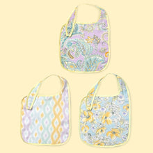 Load image into Gallery viewer, Multi-Color Delilah Bamboo Muslin Bibs - Pack of 3
