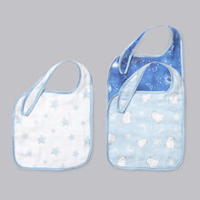 Load image into Gallery viewer, Blue Starry Night Bamboo Muslin Bibs - Pack of 3
