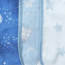 Load image into Gallery viewer, Blue Starry Night Bamboo Muslin Bibs - Pack of 3
