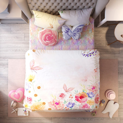 Pink Secret Garden Kids 6 Pc Single & Double Full Bed Set