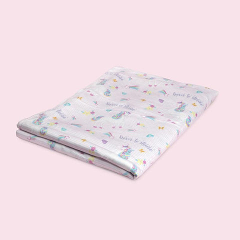 Pink Unicorn Organic Cot Bedsheet