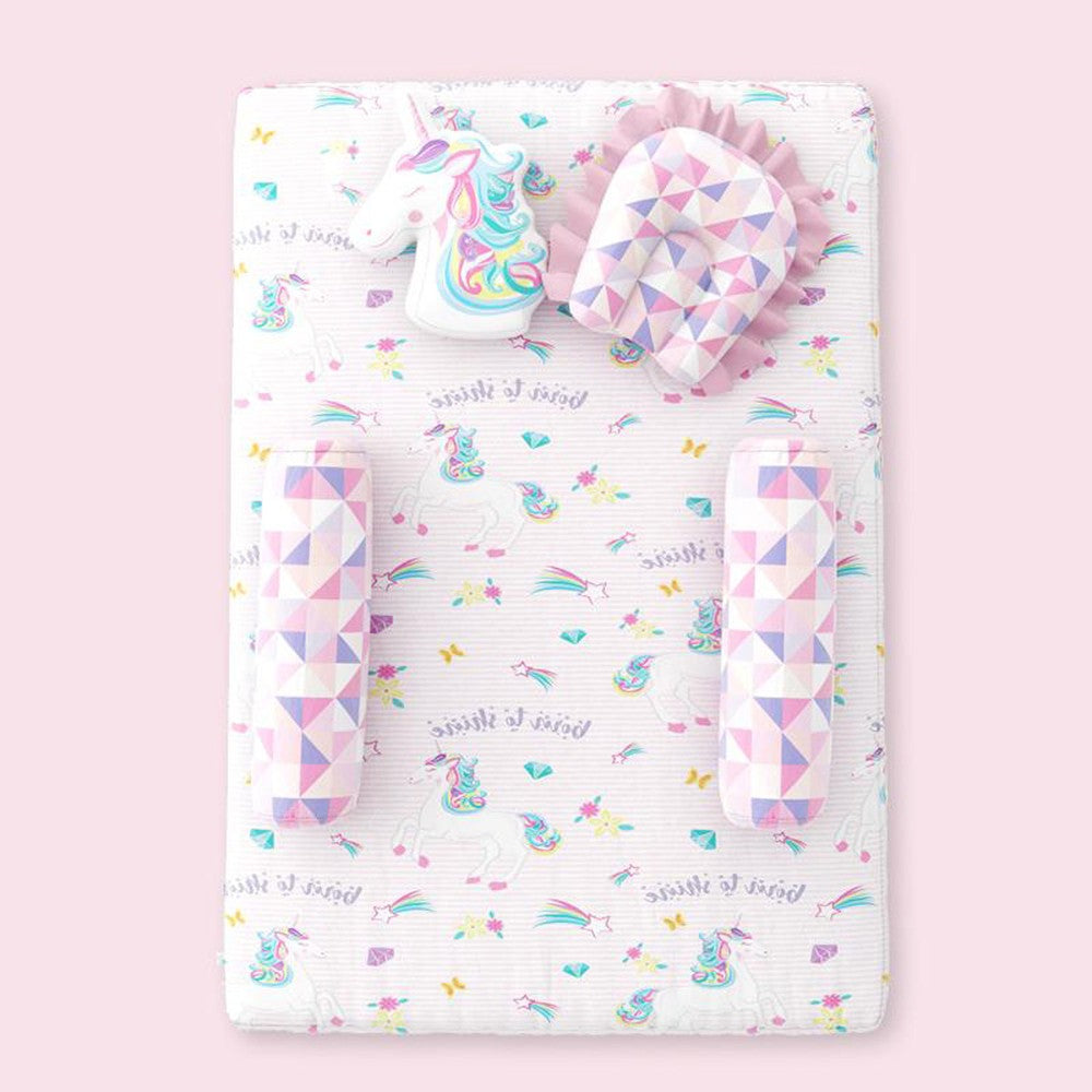 Pink Unicorn 5 Piece Organic New Born Bed Set
