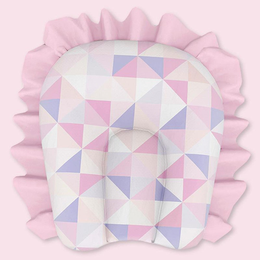 Pink Geometric Organic U-Pillow