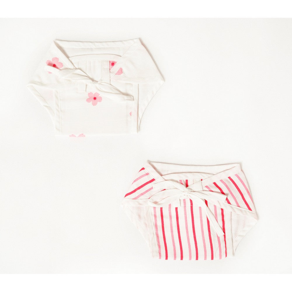 Pink Floral Printed Nappy Pack Of 2