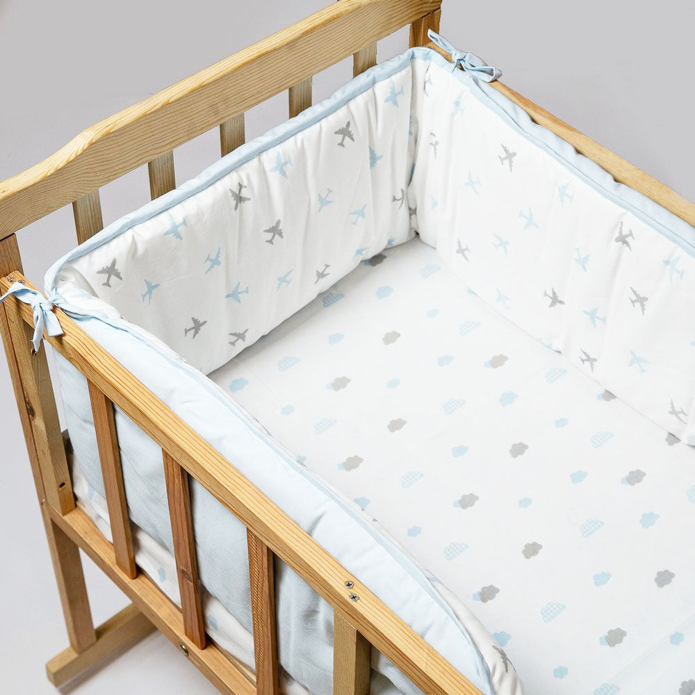 Blue Dream Big Printed Crib Bedding Set