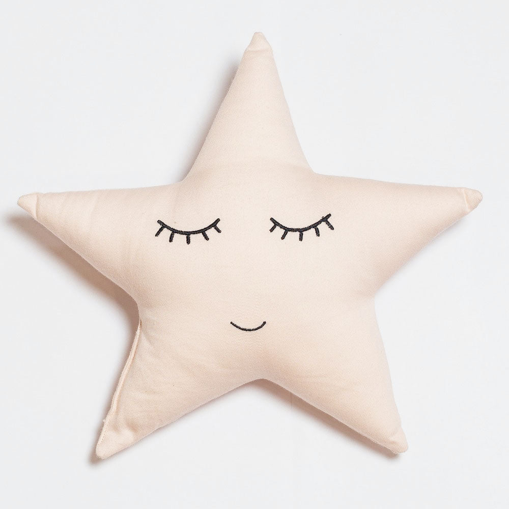 Beige Sleepy Star Shape Pillow