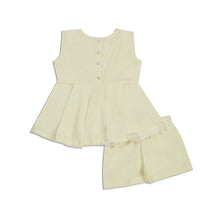 Load image into Gallery viewer, Pastel Yellow Peplum And Shorts Nightwear
